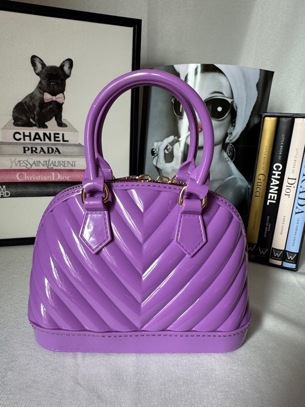Purple Quilted Dome Jelly Satchel Bag - Women (NWOT)